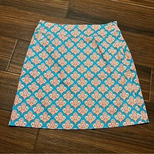 Skirtin Around Turquoise Skirt‎ 6 Orange Side Zipper Closure